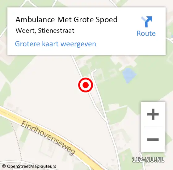 Locatie op kaart van de 112 melding: Ambulance Met Grote Spoed Naar Weert, Stienestraat op 10 juli 2022 00:50