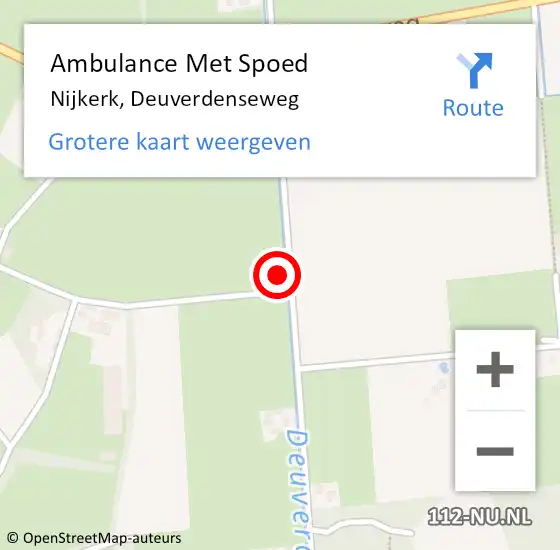 Locatie op kaart van de 112 melding: Ambulance Met Spoed Naar Nijkerk, Deuverdenseweg op 10 juli 2022 01:46