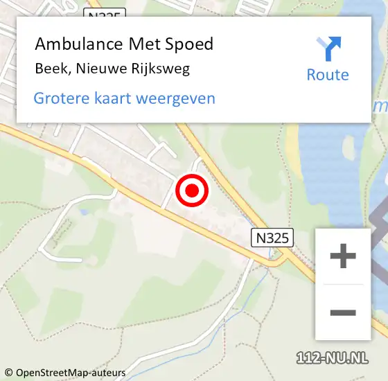 Locatie op kaart van de 112 melding: Ambulance Met Spoed Naar Beek, Nieuwe Rijksweg op 10 juli 2022 03:28