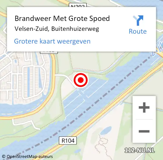 Locatie op kaart van de 112 melding: Brandweer Met Grote Spoed Naar Velsen-Zuid, Buitenhuizerweg op 10 juli 2022 03:49