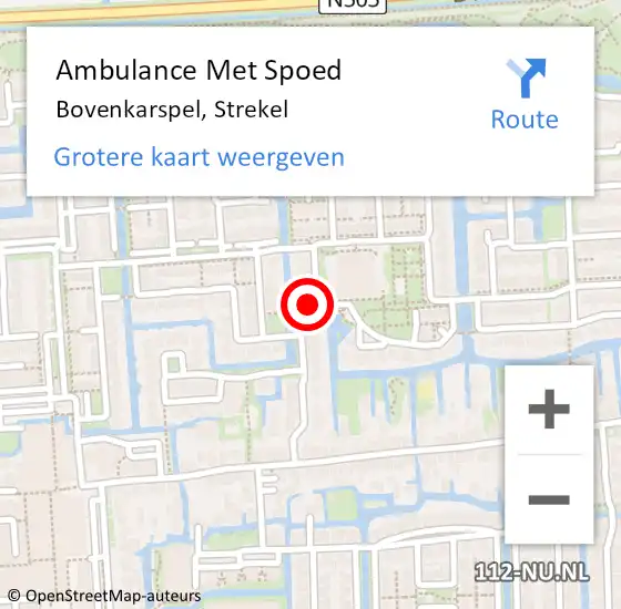 Locatie op kaart van de 112 melding: Ambulance Met Spoed Naar Bovenkarspel, Strekel op 10 juli 2022 05:23