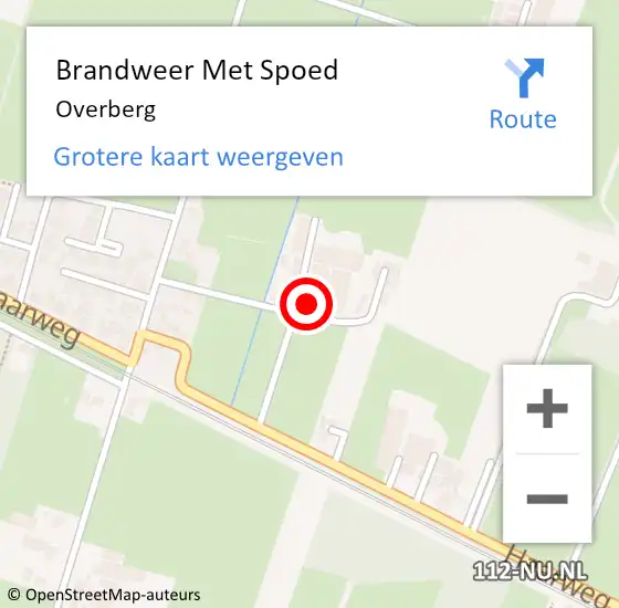Locatie op kaart van de 112 melding: Brandweer Met Spoed Naar Overberg op 10 juli 2022 08:52