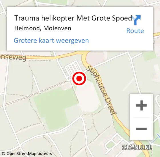 Locatie op kaart van de 112 melding: Trauma helikopter Met Grote Spoed Naar Helmond, Molenven op 10 juli 2022 09:10