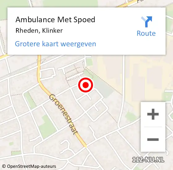 Locatie op kaart van de 112 melding: Ambulance Met Spoed Naar Rheden, Klinker op 10 juli 2022 09:11