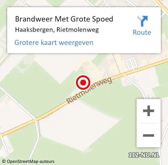 Locatie op kaart van de 112 melding: Brandweer Met Grote Spoed Naar Haaksbergen, Rietmolenweg op 10 juli 2022 10:11