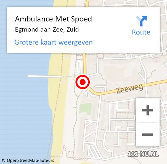 Locatie op kaart van de 112 melding: Ambulance Met Spoed Naar Egmond aan Zee, Zuid op 22 juli 2014 19:46