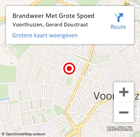 Locatie op kaart van de 112 melding: Brandweer Met Grote Spoed Naar Voorthuizen, Gerard Doustraat op 10 juli 2022 11:14