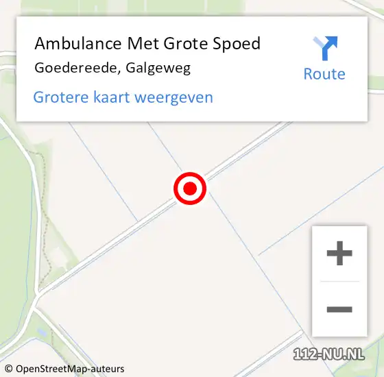 Locatie op kaart van de 112 melding: Ambulance Met Grote Spoed Naar Goedereede, Galgeweg op 22 juli 2014 19:48