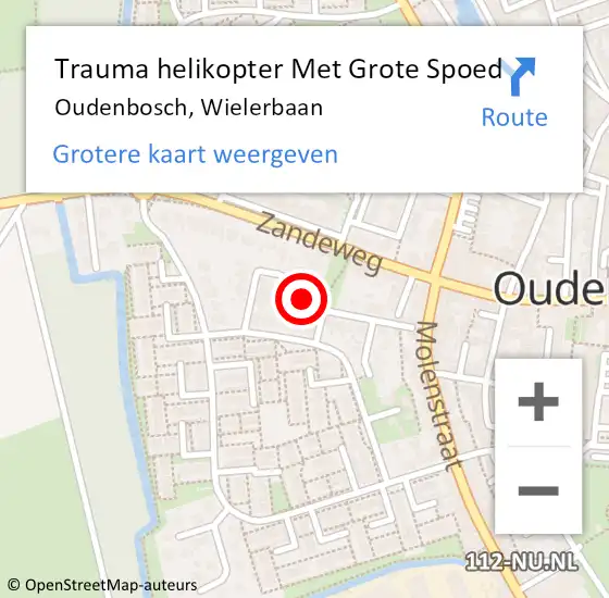 Locatie op kaart van de 112 melding: Trauma helikopter Met Grote Spoed Naar Oudenbosch, Wielerbaan op 10 juli 2022 11:33