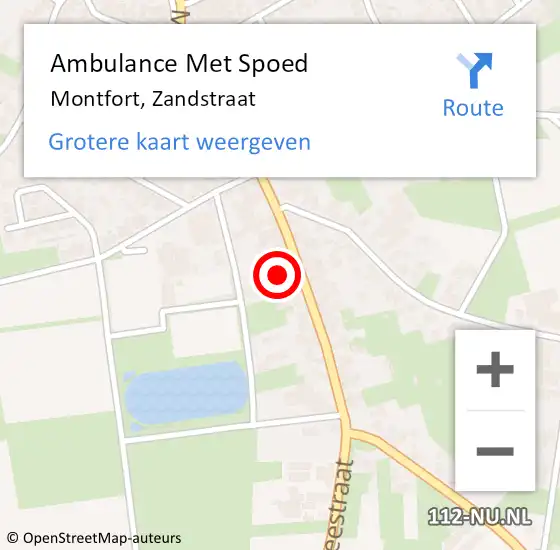 Locatie op kaart van de 112 melding: Ambulance Met Spoed Naar Montfort, Zandstraat op 10 juli 2022 11:37