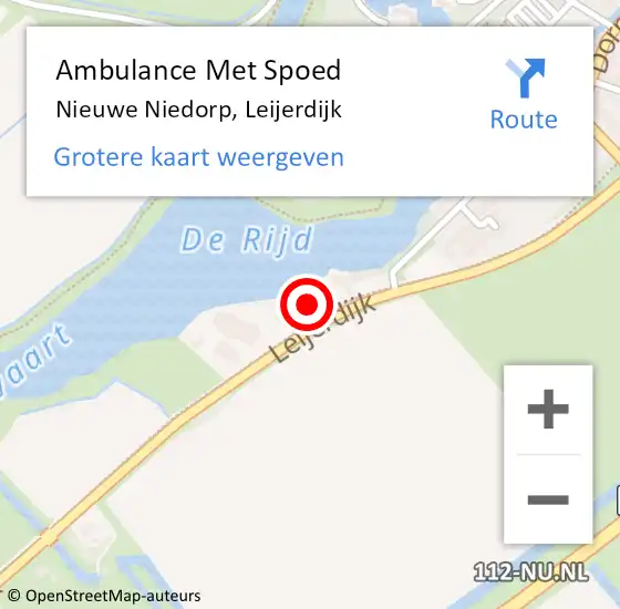 Locatie op kaart van de 112 melding: Ambulance Met Spoed Naar Nieuwe Niedorp, Leijerdijk op 10 juli 2022 12:07