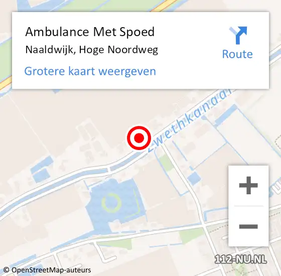 Locatie op kaart van de 112 melding: Ambulance Met Spoed Naar Naaldwijk, Hoge Noordweg op 10 juli 2022 12:12