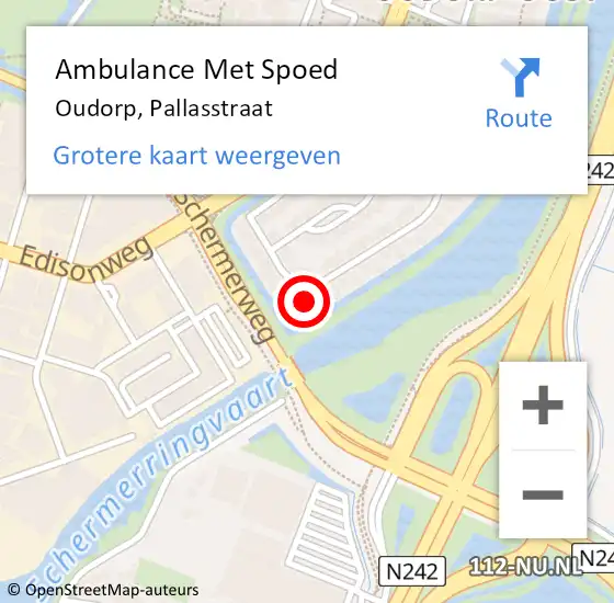 Locatie op kaart van de 112 melding: Ambulance Met Spoed Naar Oudorp, Pallasstraat op 10 juli 2022 13:31