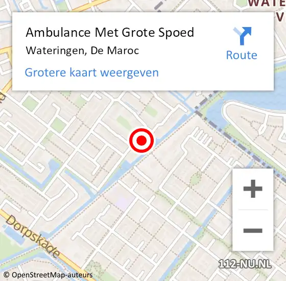 Locatie op kaart van de 112 melding: Ambulance Met Grote Spoed Naar Wateringen, De Maroc op 10 juli 2022 13:43