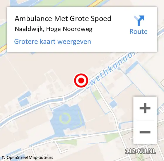 Locatie op kaart van de 112 melding: Ambulance Met Grote Spoed Naar Naaldwijk, Hoge Noordweg op 10 juli 2022 14:11