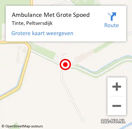 Locatie op kaart van de 112 melding: Ambulance Met Grote Spoed Naar Tinte, Peltsersdijk op 10 juli 2022 15:33