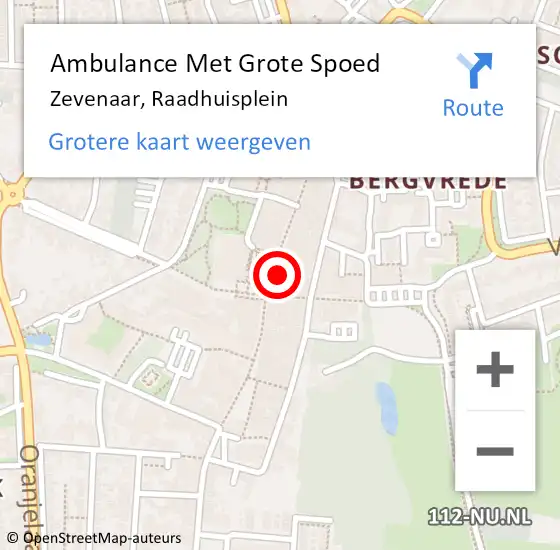 Locatie op kaart van de 112 melding: Ambulance Met Grote Spoed Naar Zevenaar, Raadhuisplein op 10 juli 2022 15:34