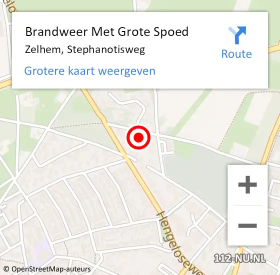 Locatie op kaart van de 112 melding: Brandweer Met Grote Spoed Naar Zelhem, Stephanotisweg op 10 juli 2022 15:41