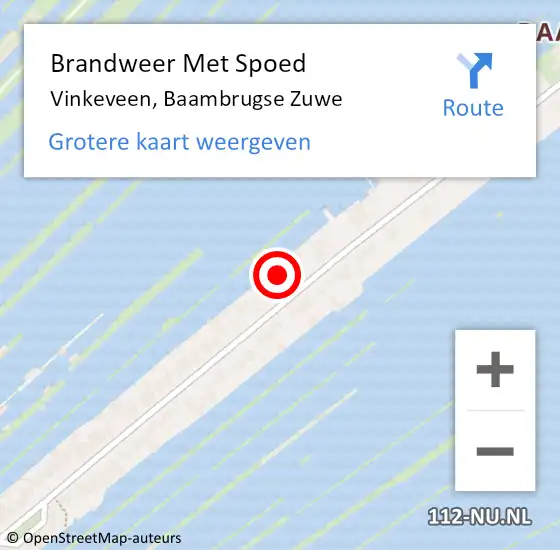 Locatie op kaart van de 112 melding: Brandweer Met Spoed Naar Vinkeveen, Baambrugse Zuwe op 10 juli 2022 17:00