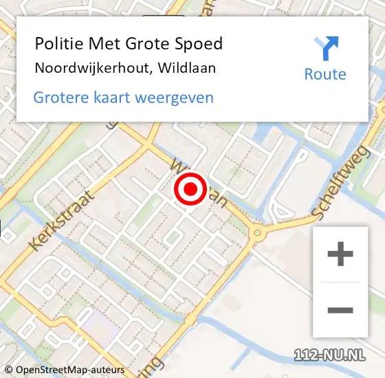 Locatie op kaart van de 112 melding: Politie Met Grote Spoed Naar Noordwijkerhout, Wildlaan op 10 juli 2022 17:56