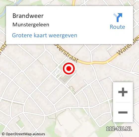 Locatie op kaart van de 112 melding: Brandweer Munstergeleen op 22 juli 2014 20:31