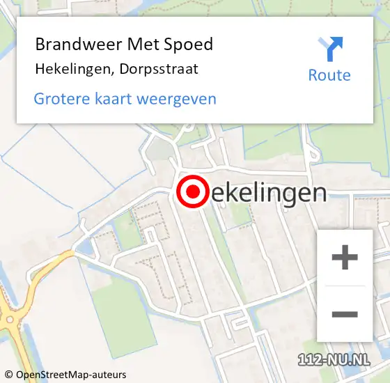 Locatie op kaart van de 112 melding: Brandweer Met Spoed Naar Hekelingen, Dorpsstraat op 22 juli 2014 20:43