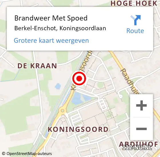 Locatie op kaart van de 112 melding: Brandweer Met Spoed Naar Berkel-Enschot, Koningsoordlaan op 10 juli 2022 21:07