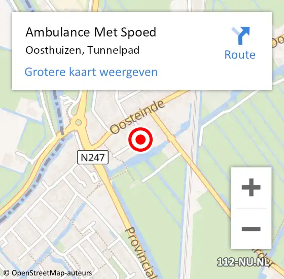 Locatie op kaart van de 112 melding: Ambulance Met Spoed Naar Oosthuizen, Tunnelpad op 22 juli 2014 20:54