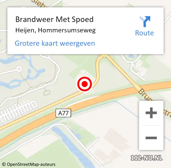 Locatie op kaart van de 112 melding: Brandweer Met Spoed Naar Heijen, Hommersumseweg op 10 juli 2022 22:41