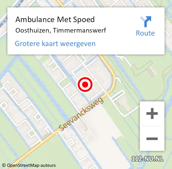 Locatie op kaart van de 112 melding: Ambulance Met Spoed Naar Oosthuizen, Timmermanswerf op 10 juli 2022 23:10