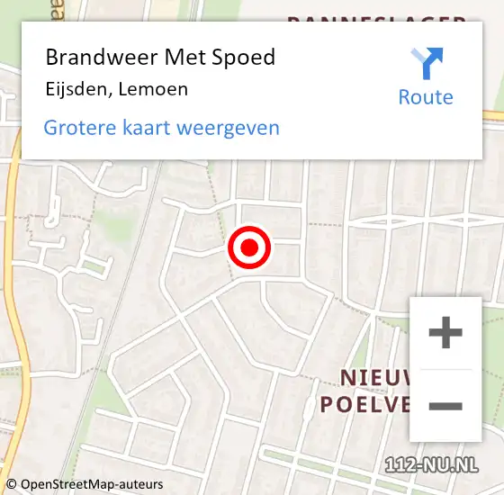 Locatie op kaart van de 112 melding: Brandweer Met Spoed Naar Eijsden, Lemoen op 11 juli 2022 00:29