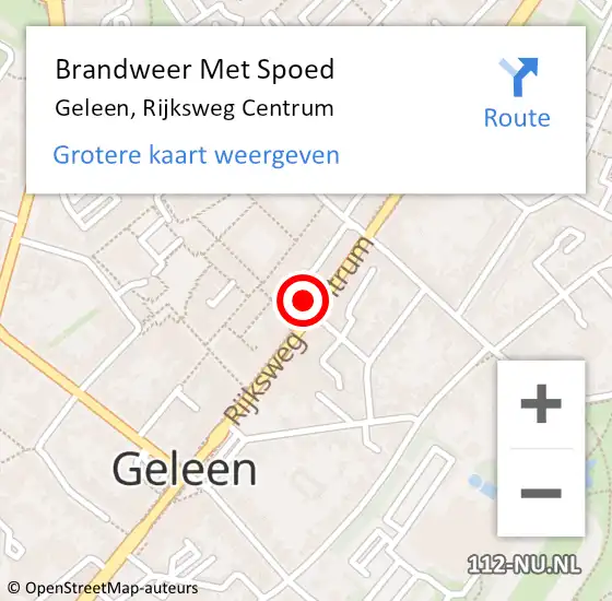 Locatie op kaart van de 112 melding: Brandweer Met Spoed Naar Geleen, Rijksweg Centrum op 11 juli 2022 00:38