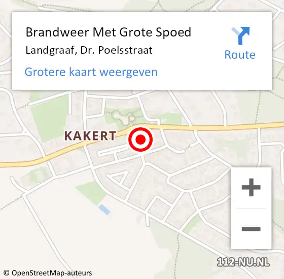 Locatie op kaart van de 112 melding: Brandweer Met Grote Spoed Naar Landgraaf, Dr. Poelsstraat op 11 juli 2022 00:42