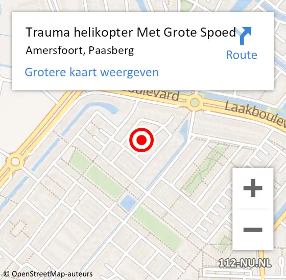 Locatie op kaart van de 112 melding: Trauma helikopter Met Grote Spoed Naar Amersfoort, Paasberg op 11 juli 2022 02:50