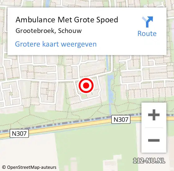 Locatie op kaart van de 112 melding: Ambulance Met Grote Spoed Naar Grootebroek, Schouw op 11 juli 2022 03:15