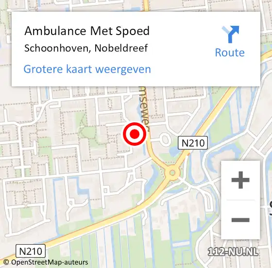 Locatie op kaart van de 112 melding: Ambulance Met Spoed Naar Schoonhoven, Nobeldreef op 11 juli 2022 05:04