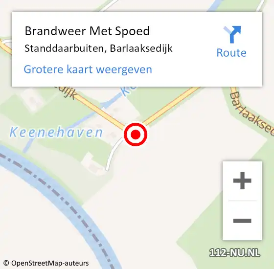 Locatie op kaart van de 112 melding: Brandweer Met Spoed Naar Standdaarbuiten, Barlaaksedijk op 11 juli 2022 05:19