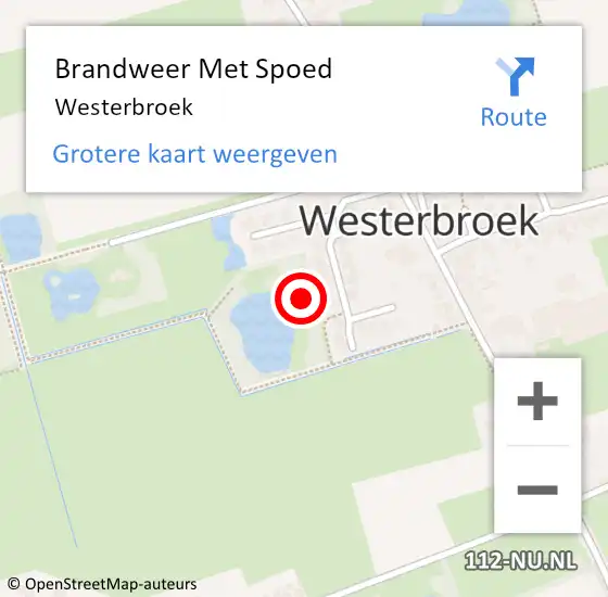 Locatie op kaart van de 112 melding: Brandweer Met Spoed Naar Westerbroek op 11 juli 2022 07:02