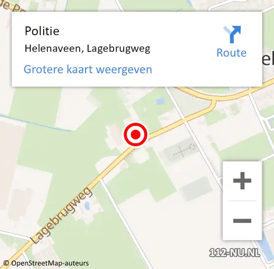 Locatie op kaart van de 112 melding: Politie Helenaveen, Lagebrugweg op 11 juli 2022 08:52