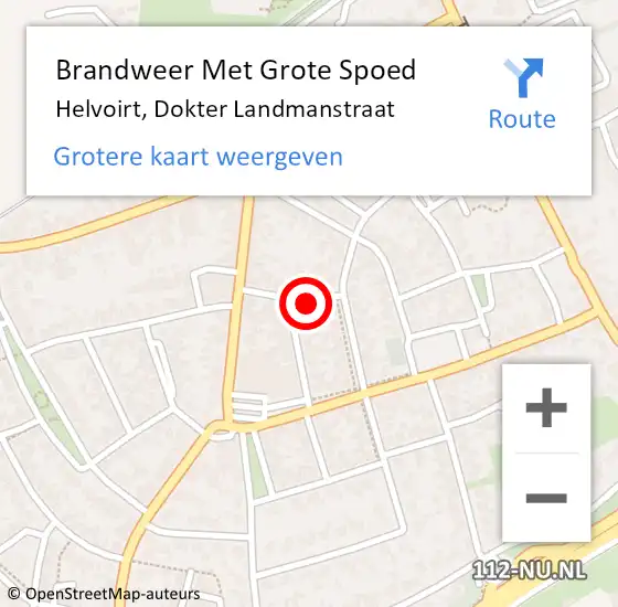 Locatie op kaart van de 112 melding: Brandweer Met Grote Spoed Naar Helvoirt, Dokter Landmanstraat op 11 juli 2022 09:07