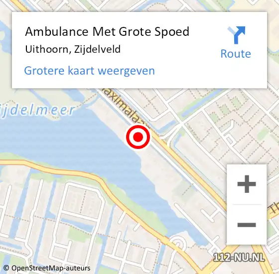 Locatie op kaart van de 112 melding: Ambulance Met Grote Spoed Naar Uithoorn, Zijdelveld op 11 juli 2022 09:15