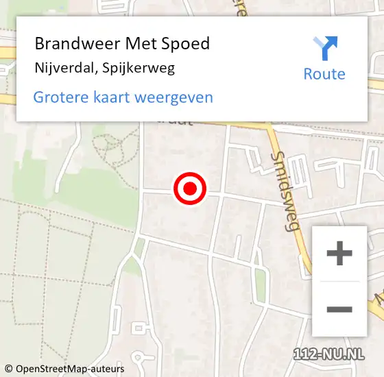 Locatie op kaart van de 112 melding: Brandweer Met Spoed Naar Nijverdal, Spijkerweg op 11 juli 2022 11:26