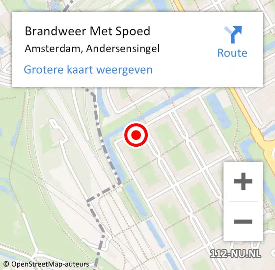 Locatie op kaart van de 112 melding: Brandweer Met Spoed Naar Amsterdam-Zuidoost, Andersensingel op 11 juli 2022 12:15