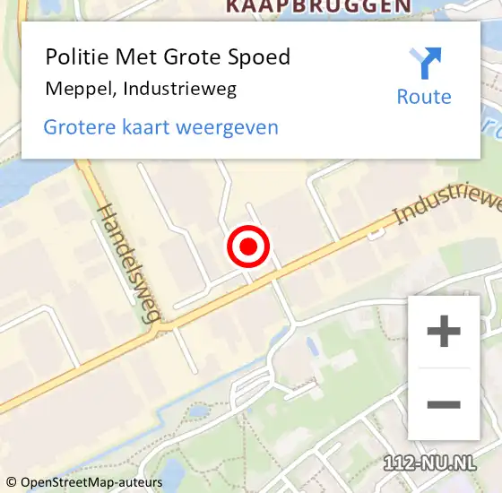 Locatie op kaart van de 112 melding: Politie Met Grote Spoed Naar Meppel, Industrieweg op 11 juli 2022 12:22