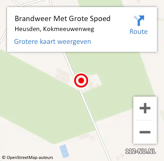 Locatie op kaart van de 112 melding: Brandweer Met Grote Spoed Naar Heusden, Kokmeeuwenweg op 11 juli 2022 12:28