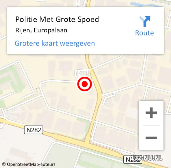Locatie op kaart van de 112 melding: Politie Met Grote Spoed Naar Rijen, Europalaan op 11 juli 2022 12:31