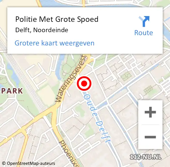 Locatie op kaart van de 112 melding: Politie Met Grote Spoed Naar Delft, Noordeinde op 11 juli 2022 12:42