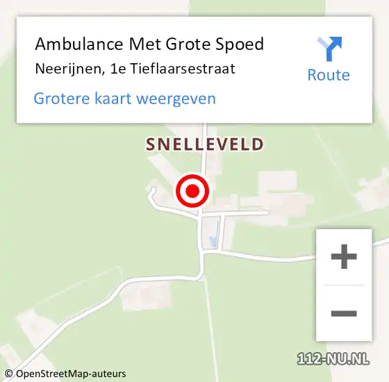 Locatie op kaart van de 112 melding: Ambulance Met Grote Spoed Naar Neerijnen, 1e Tieflaarsestraat op 11 juli 2022 13:39