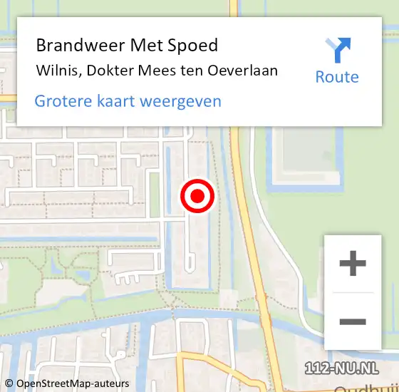 Locatie op kaart van de 112 melding: Brandweer Met Spoed Naar Wilnis, Dokter Mees ten Oeverlaan op 11 juli 2022 13:49