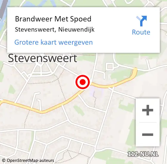 Locatie op kaart van de 112 melding: Brandweer Met Spoed Naar Stevensweert, Nieuwendijk op 11 juli 2022 14:19